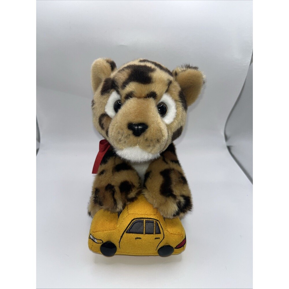 CARTIER Rare Leopard Plush with Red Bow and Yellow Cab Taxi